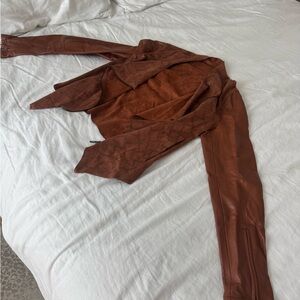 Women's Snake Skin Leather and Suede Bomber